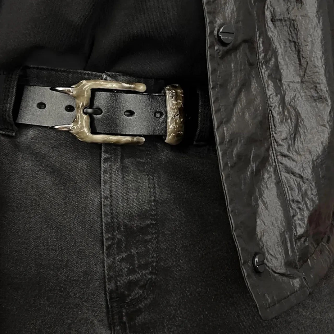 CASPER WHITE SPIKES BELT