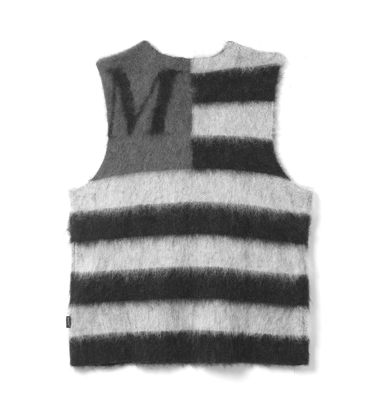MAINS GREY MOHAIR KNITTED VEST