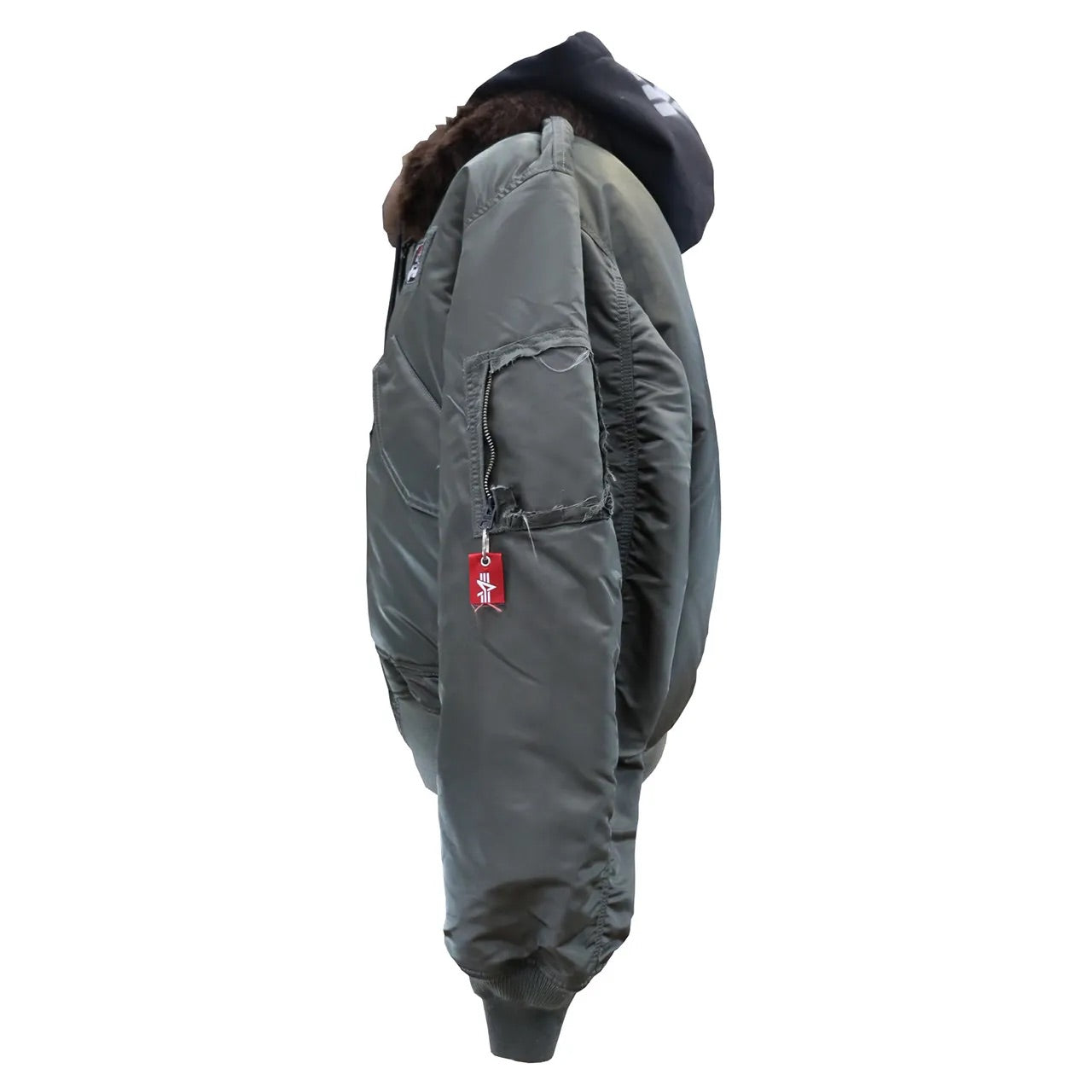 PROTOTYPES TECHNICAL NYLON+FUR KHAKI FUR LINED BOMBER