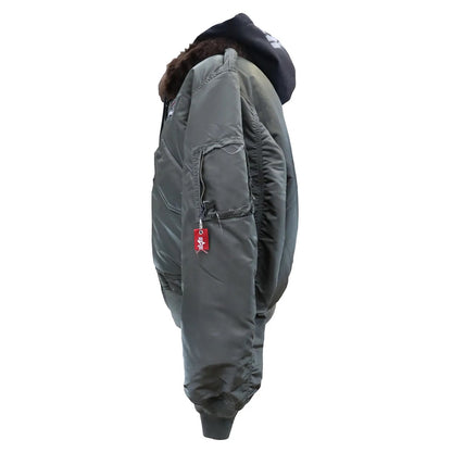 PROTOTYPES TECHNICAL NYLON+FUR KHAKI FUR LINED BOMBER