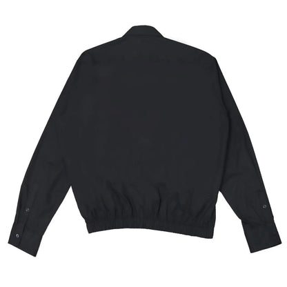 MAINS BLACK LONG SLEEVE SHIRT WITH ELASTICATED HEM