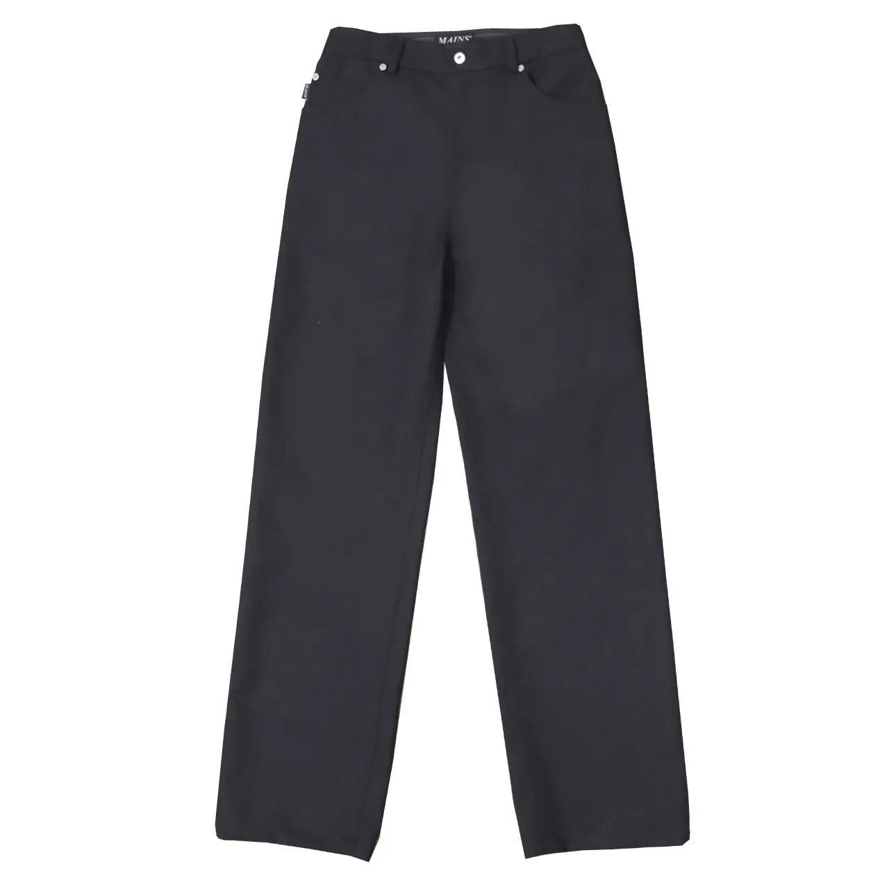 MAINS BLACK WOOL TROUSERS