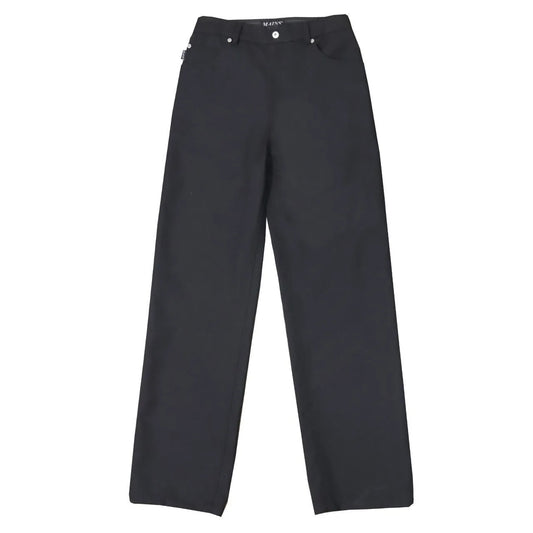 MAINS BLACK WOOL TROUSERS