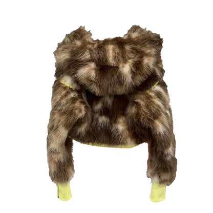 LOVETT CROPPED FUR HOODED JACKET