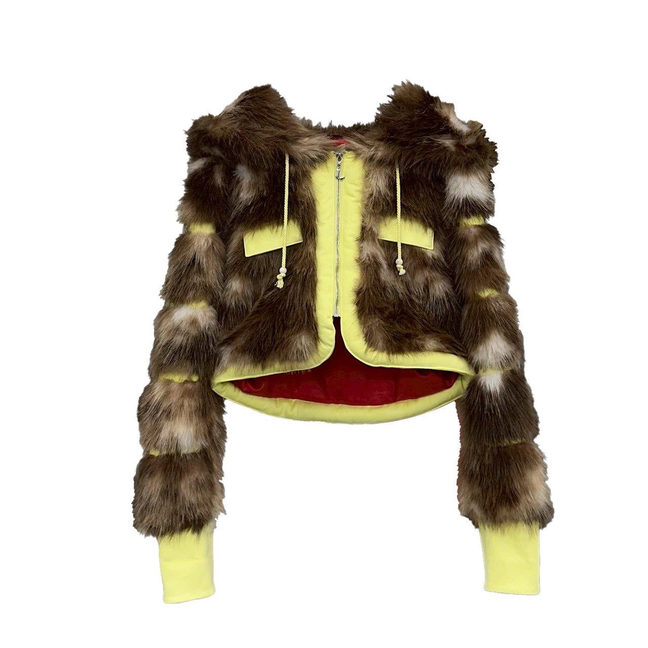 LOVETT CROPPED FUR HOODED JACKET