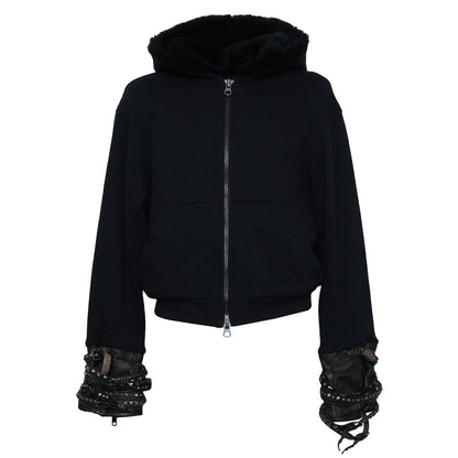 YASMINA BLACK ARMOUR HOODIE