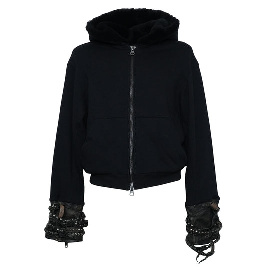 YASMINA BLACK ARMOUR HOODIE