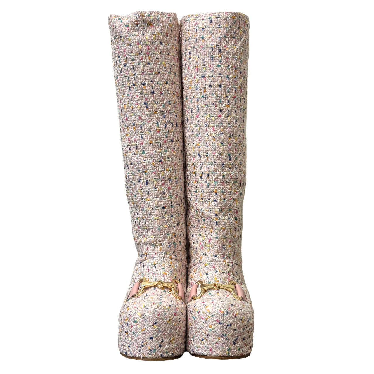 LAURA ANDRASCHKO TWEED RIDING BOOT BLUSH