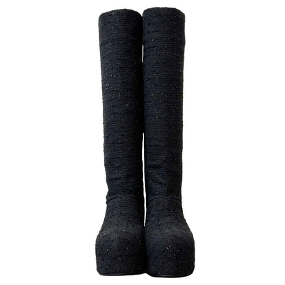 LAURA ANDRASCHKO TWEED RIDING BOOT BLUSH