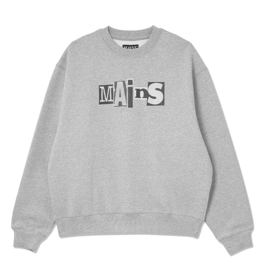 MAINS GREY MARL CREW NECK SWEAT