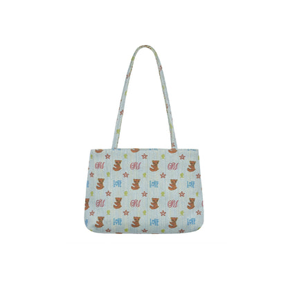 MOMENTEL FULL PRINTED BEAR DENIM MINI BAG