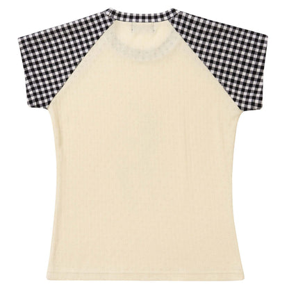 MOMENTEL LOVE STORY CHECK T-SHIRT