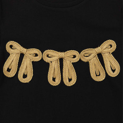 MOMENTEL THREE RIBBON BLACK FULL T-SHIRT