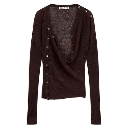 OPEN YY CONVERTIBLE DRAPE CARDIGAN