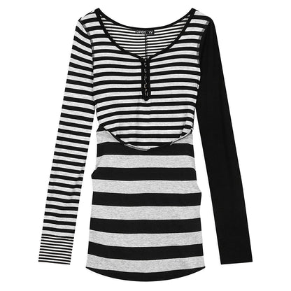 OPEN YY STRIPE CONVERTIBLE HOOK TOP DRESS