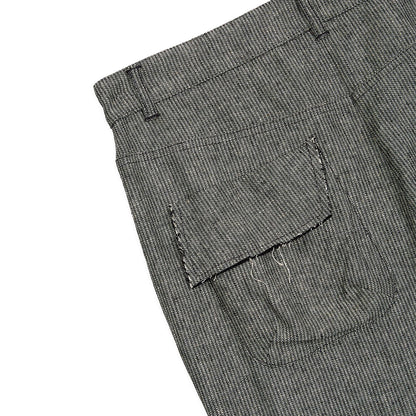 OPEN YY LINEN PANELLED RAW-CUT PANTS