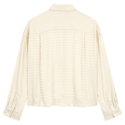 OPEN YY CHECKERED BEAD POCKET CROP SHIRT