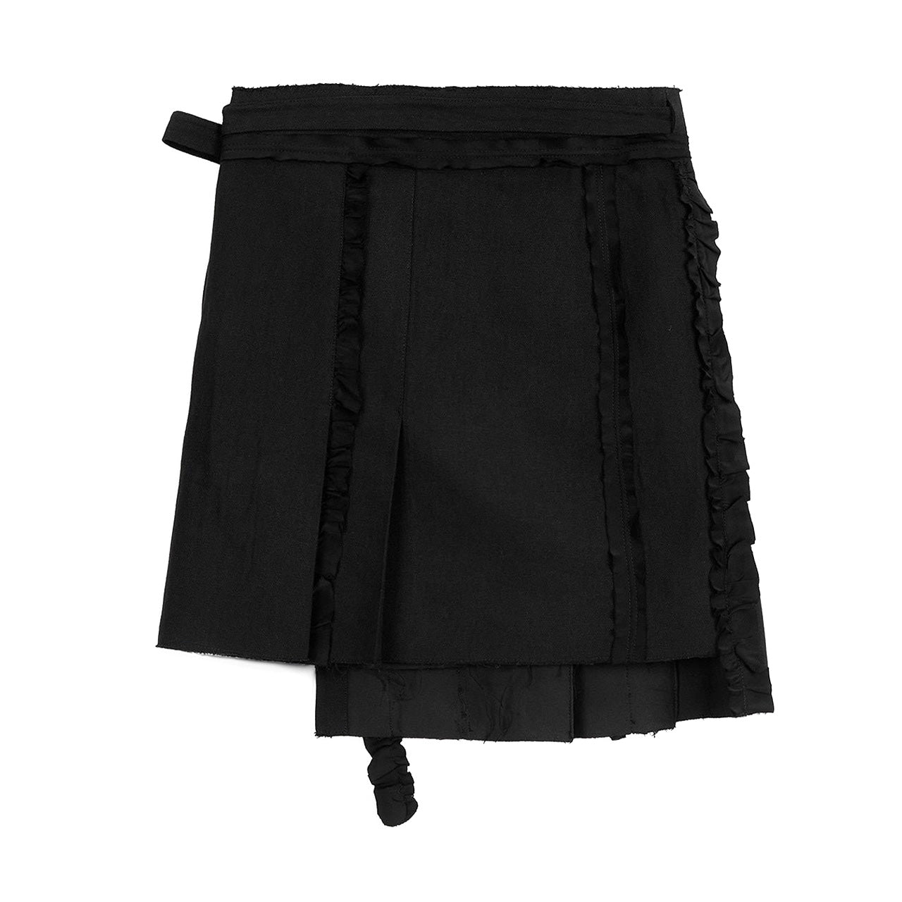 OPEN YY PLEATED LINEN WRAP SKIRT